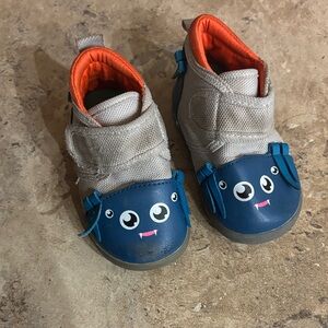 Adorable Blue and Gray Baby Walker Shoes